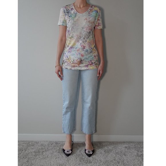 Floral Printed T-Shirt Size L - Picture 3 of 3